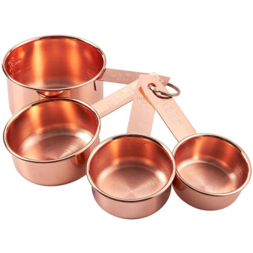 4 Pieces Stainless Steel Measuring Cup Set for Baking & Cooking, Copper-Plated - Picture 1 of 7