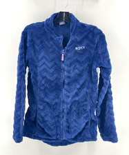 ROXY Youth Kids Blue Plush Full Zip Sweatshirt Jacket Size 16/XXL