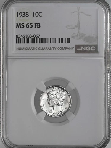 1938-P  10C  MERCURY SILVER DIME  "FULL BANDS"  NGC MS65 FB #8345183-067