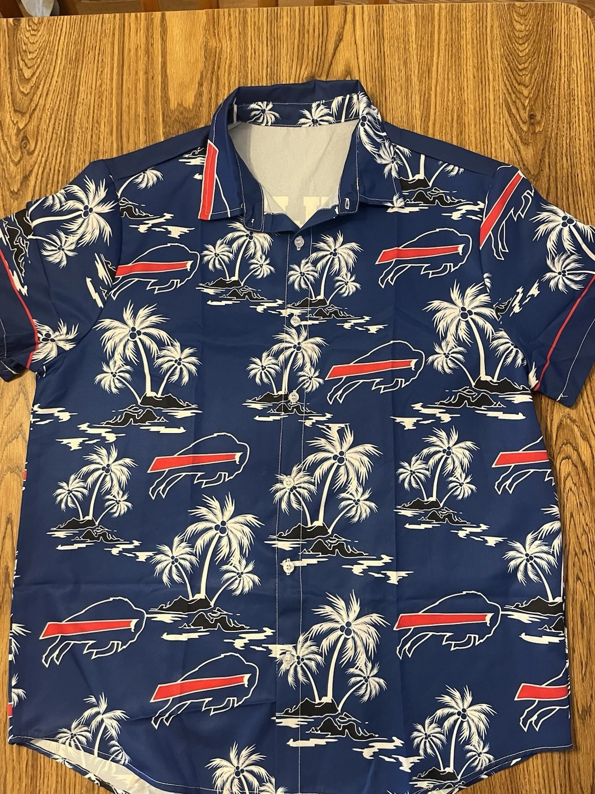 Handmade Buffalo Bills Hawaiian Shirt Size L. Light breathable Fabric. New
