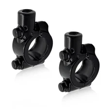 2 PCS Motorcycle Handlebar Mirror Mount Holder, Aluminum 7/8" Mirror 8mm Black