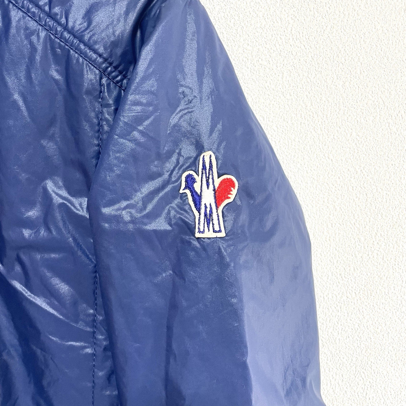 Authentic Vintage MONCLER Original Down Jacket Ski Wear Blue Nylon Woman 80s S/M thumbnail 12