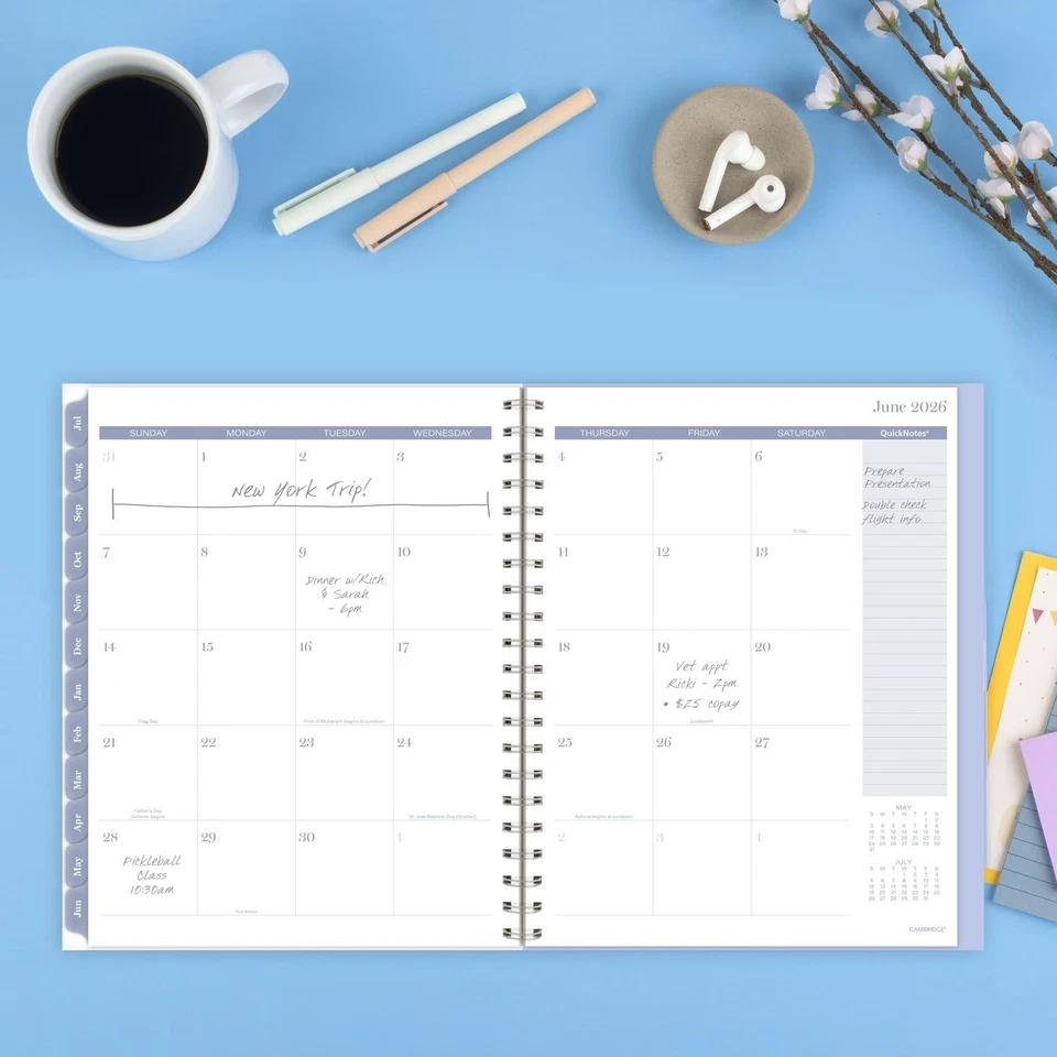 Dewdrop Academic Planner July 2025 to June 2026 Floral Design 8.5 x 11 Extras - Image 4 of 4