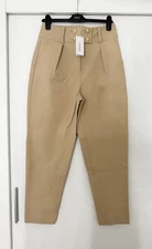 Derek Lam 10 Crosby Beige High Waist Trousers US8 UK 10/12 New With Tags