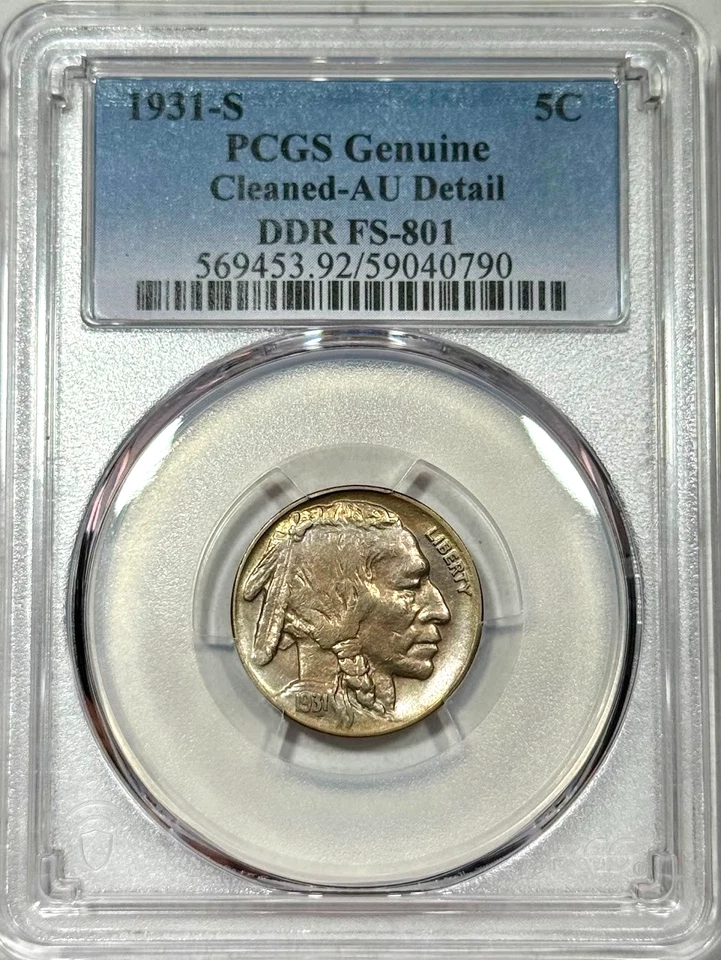 1931-S BUFFALO NICKEL 5C PCGS AU DETAIL DDR FS-801 TONED TRUEVIEW (N88) - Image 4 of 4