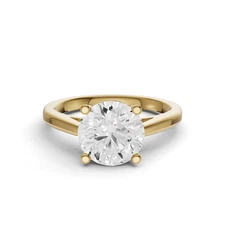 14K Yellow Gold 1.50CT Cut Lab Grown Diamond Split Shank Solitaire Ring