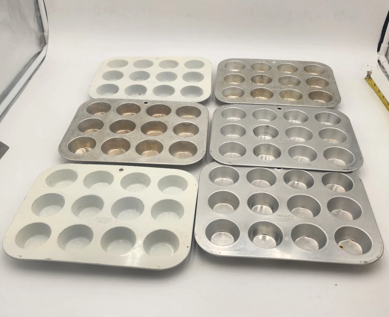 Six Vintage Mirro Aluminum Mini Muffin Cupcake Pans Made In USA