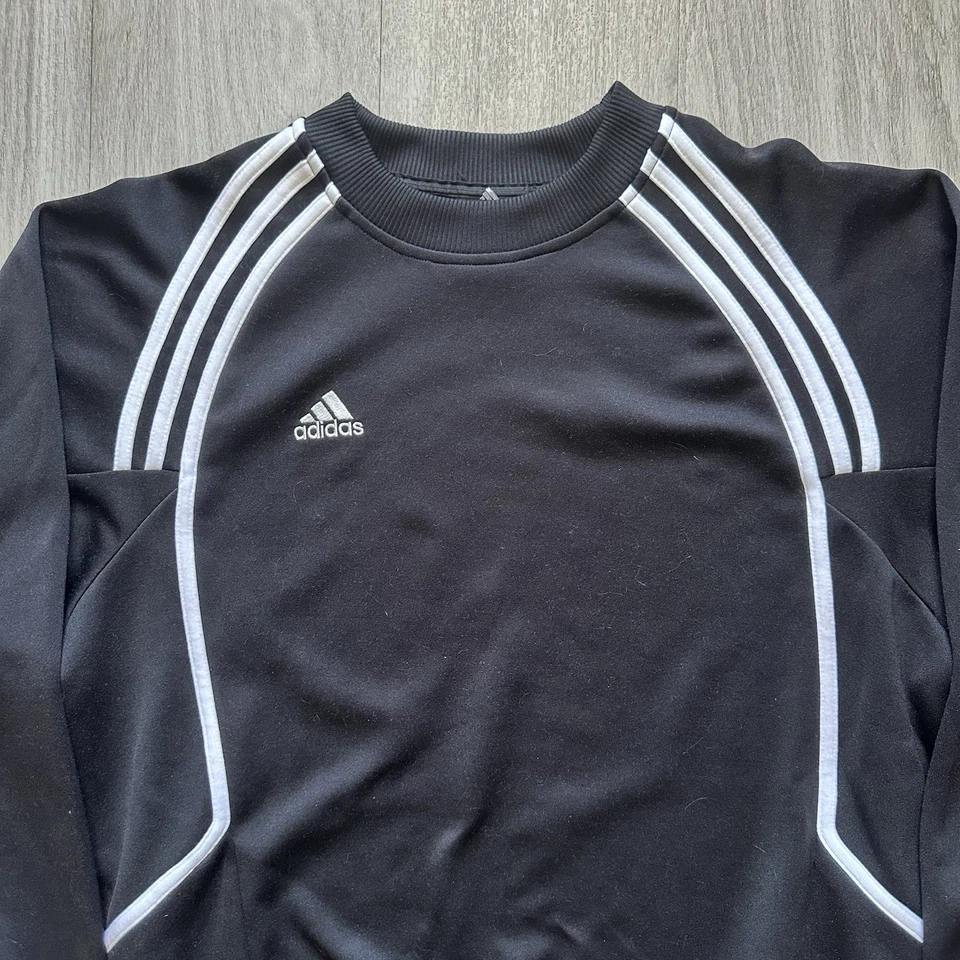 Vintage Three Stripe Adidas Black Crewneck Sweater Size Medium - Image 3 of 4