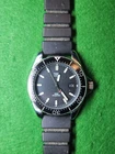 Vintage Timex Red Dot Second Hand w/ Date Quartz Black Dial Diver Watch