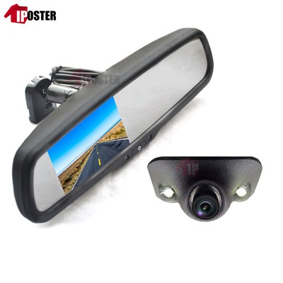 Car Rear View Mirror Kit 4.3" Monitor No1 Bracket +Front ...