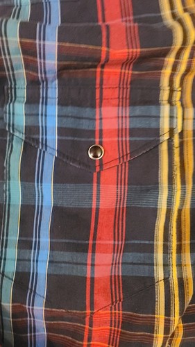Wrangler Western Black Pearl Snap Shirt Men’s XL Tall Blue Plaid Brushpopper - Picture 4 of 10