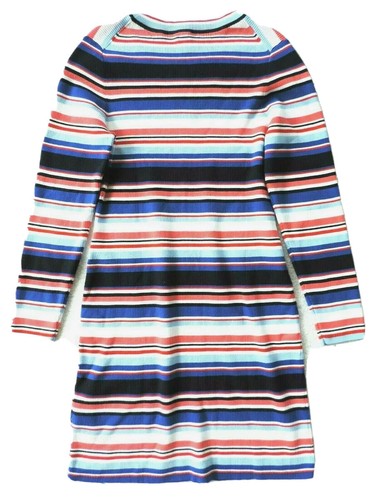 Ribbed Knit Striped Sweater Dress Size 