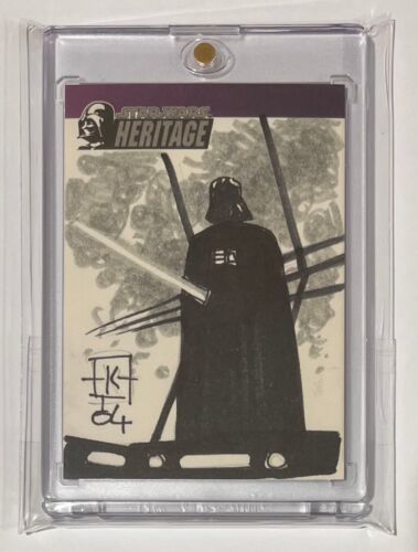 2004 STAR WARS HERITAGE - 1/1 - KILIAN PLUNKETT - SKETCH CARD - DARTH VADER