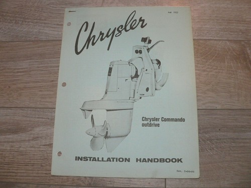Vintage 1970 Chrysler Commando Outdrive Installation Handbook