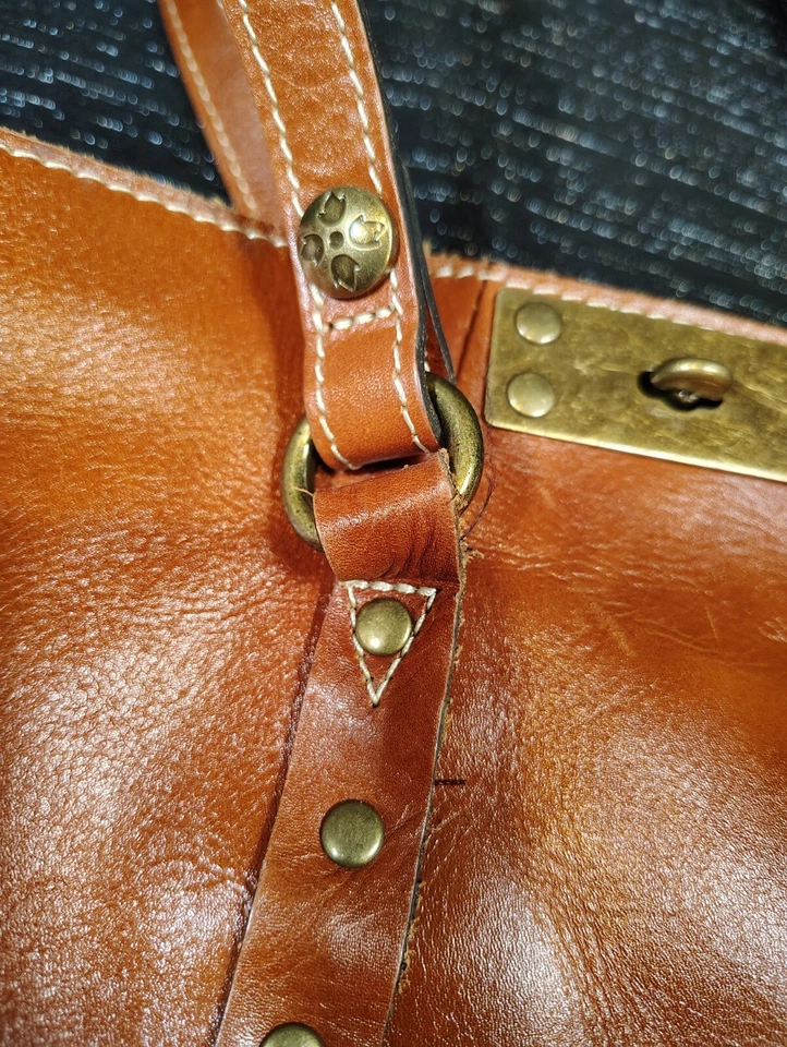 Patricia Nash Benvenuto Heritage Collection 棕褐色真皮托特包 MSRP $249 — 第 3/4 张图片