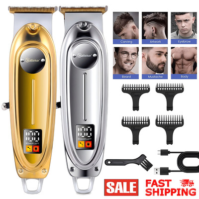 Hatteker 0.00MM T-Blade Hair Clippers Cordless Trimmer Barber Cutting Machine US
