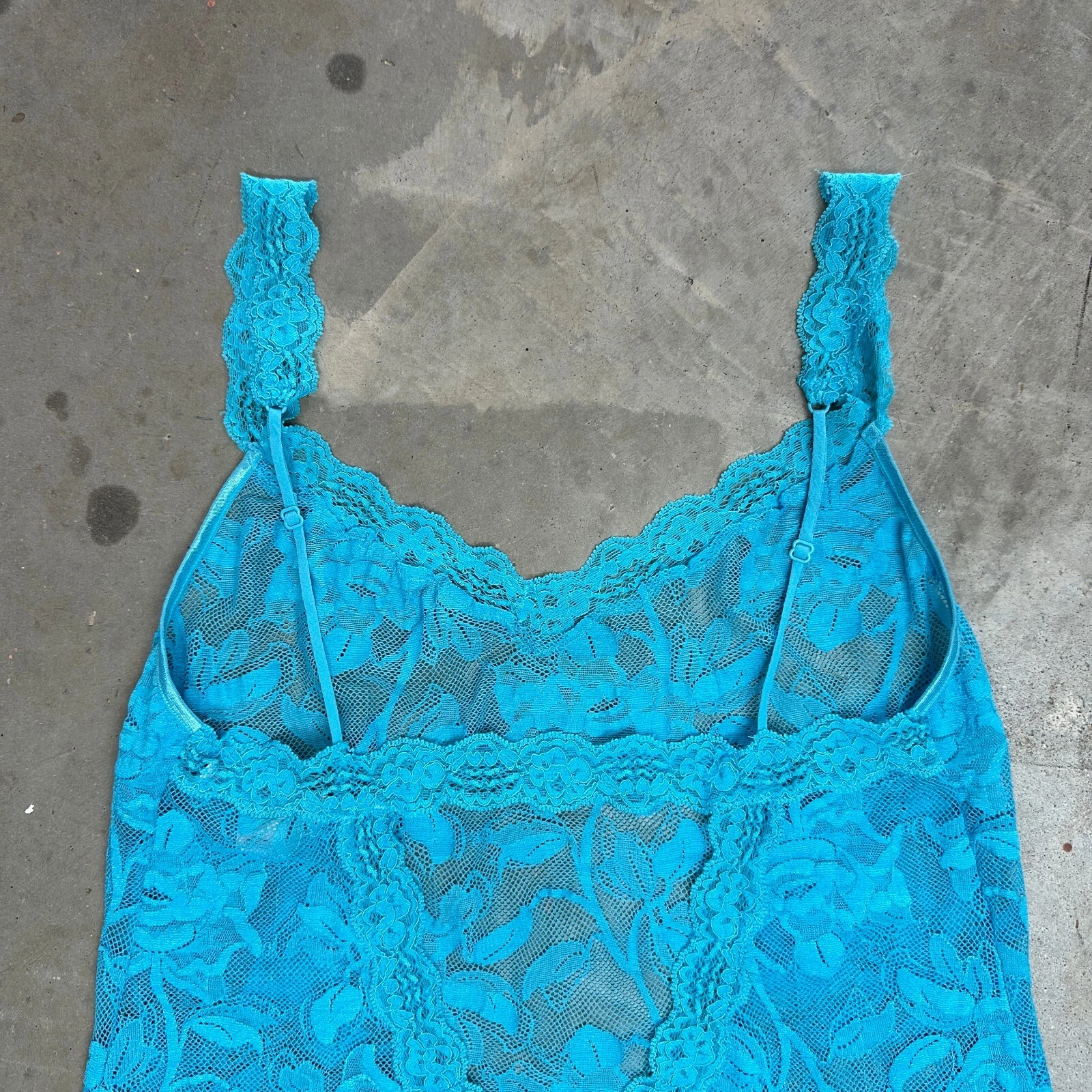 UNDERCOVER Camicia da notte vintage Victoria's Secret slip dress donna M blu pizzo floreale