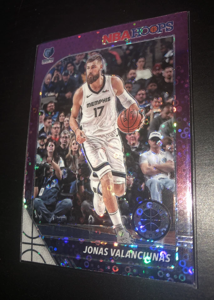 2019-20 NBA Hoops Premium Stock Jonas Valanciunas Purple Disco Prizm #274 - Image 2 of 3
