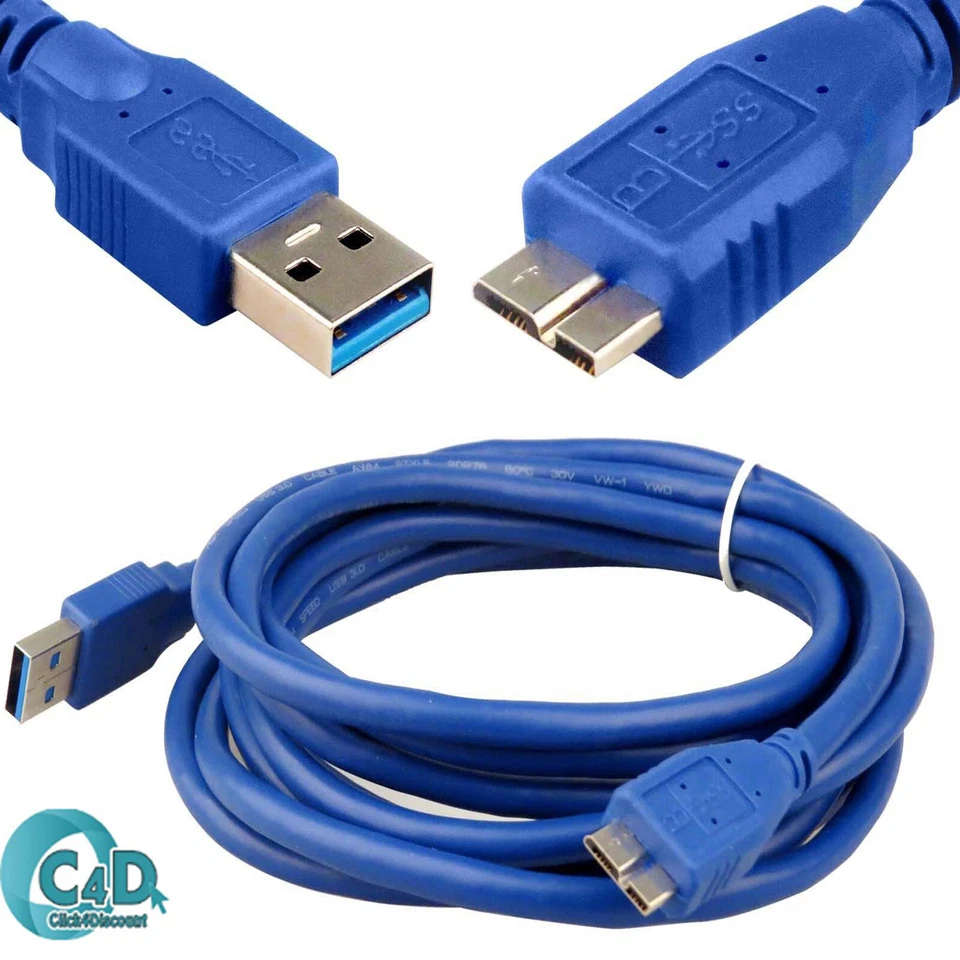 Micro USB 3.0 Cable For WD Seagate Toshiba Samsung External Hard Drive HDD Lead - Image 4 of 4