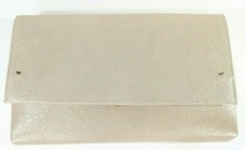 L.K. Bennett London Madeline Suede Clutch w/ Gold Platinum Shimmer
