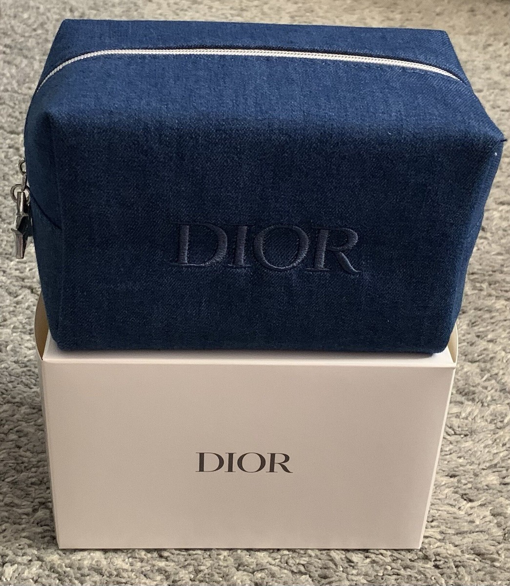Dior ポーチ DIOR makeup cosmetics Pouch Denim blue fabric CD zip
