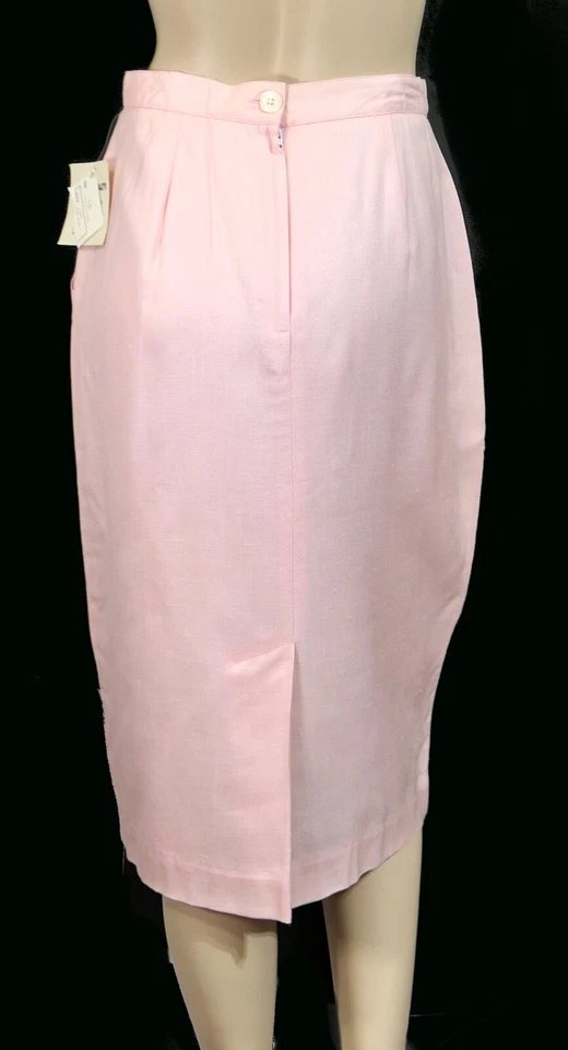 Falda midi de lino rosa separada Christian Dior de colección o como años 80 M NOS Foto 2 de 4