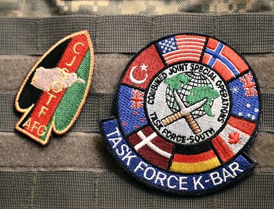 AFGHANISTAN vêlkrö 2-PATCH SET: CJSOTF-A JOINT SP OPS SOUTH + TASK FORCE K-BAR