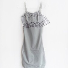 Flexees Light Gray Lace Bust Shapewear Full Body Control Slip Dress Size 36 A /B