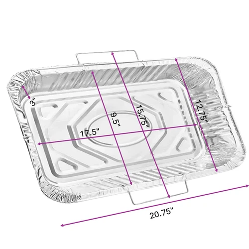 Disposable Aluminum 2.75X12.75X3 in Full Size Pans with Handle Rack 50 PCs Case - Picture 5 of 6