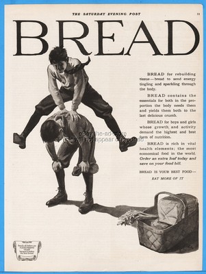 1920 Fleischmann Yeast Bread Is Your Best Food Boys playing leapfrog Kitchen Ad