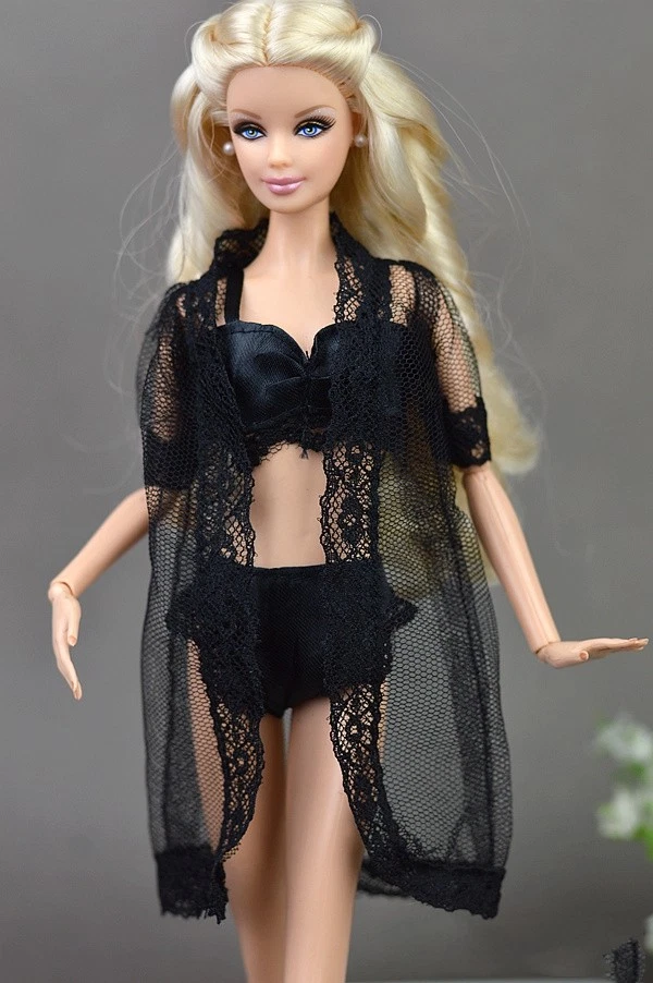 Doll Accessories Black Pajamas Lingerie Bra + Underwear Clothes For 11.5" Doll - Image 4 of 4