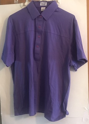 New Leon Levin Classic Purple  Top Short-sleeve Polo Size XL  Pointed Collar