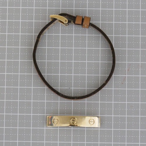 Cartier Love Bracelet Leather K18YG Yellow Gold Brown E1709 - Picture 10 of 10
