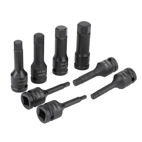 10PCS 1/2'' Drive Deep Hex Bit Socket Set Metric Allen Key Adapter Auto Repair - Picture 10 of 12