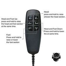 LINENSPA Wired Adjustable Bed Richmat 5 Pin Remote Hand Control Model HJH56