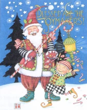BLESSED ARE JOYMAKERS Santa-Handcrafted Christmas Magnet-W/Mary Engelbreit art  