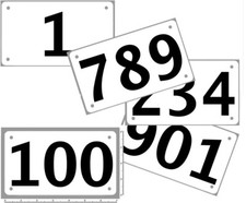 Race bibs 100 tyvek for running, tryouts 4"x7" with 2.75" digits.