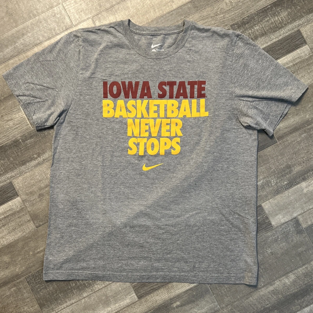 Iowa State Cyclones Basketball Tee Gray T Shirt Men&#039;s Size XL |