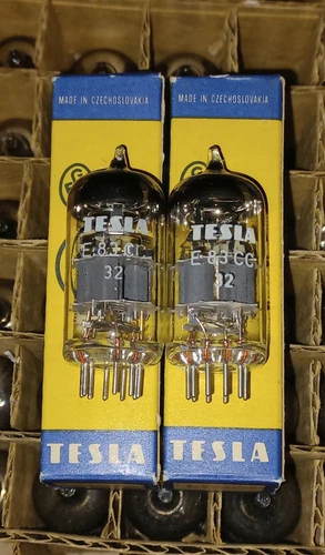 2 x Tesla E83CC 12AX7 ECC83 Nickel Pins Tubes