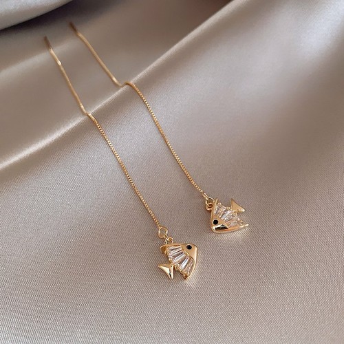 Boucles d'oreilles oiseau colibri mode fileteur clou crochet long gland cristal - Photo 72 sur 78