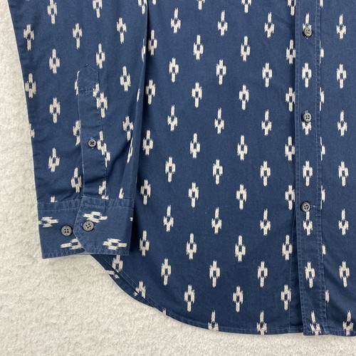 Camicia azteca Banana Republic slim fit uomo M blu polsino infradito manica lunga con bottoni - Foto 7 di 15