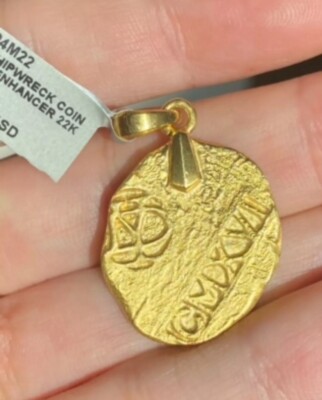 David Yurman 22K Yellow Gold Shipwreck Coin Amulet Pendant $4800++