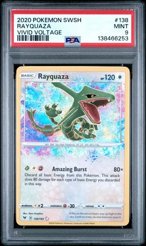 2020 POKEMON SWORD & SHIELD VIVID VOLTAGE #138 RAYQUAZA PSA 9