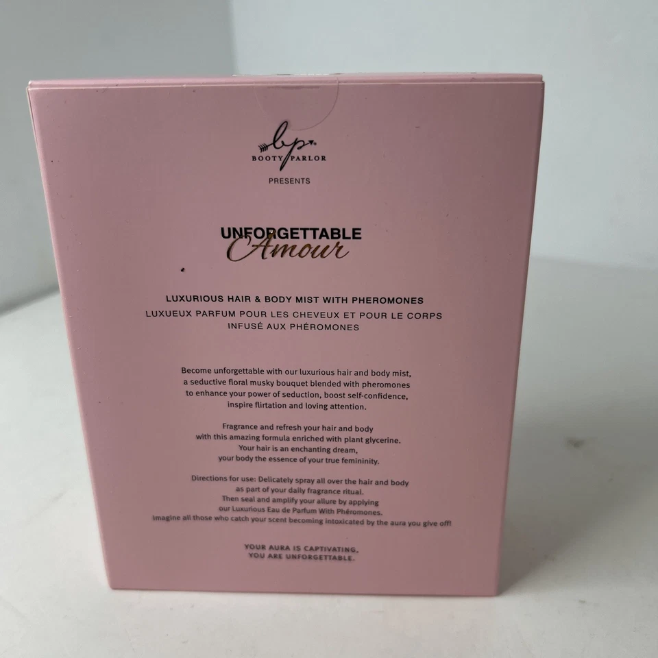 Nuevo en caja Booty Parlor Inolvidable Amor Lujo Niebla para el Cabello con Feromonas Perfume Nuevo en caja Foto 3 de 4