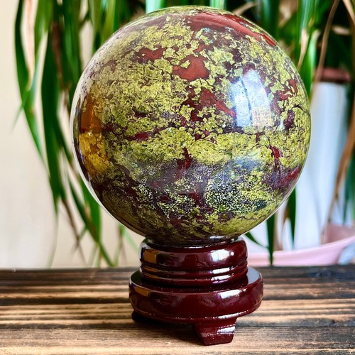 4.32LB Natural dragon blood stone quartz sphere crystal ball reiki healing - Picture 9 of 12