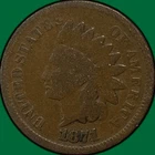 1871 Indian Head Cent Good G Coin #39709