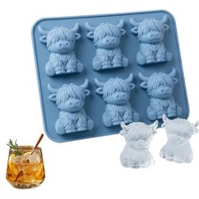 Highland Cow Ice Cube Tray Mini 6-Cavity 3D Silicone Ice Mould Home Bar Gift