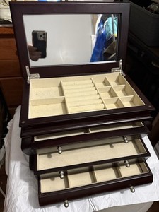 Things Remembered Wooden Jewelry Box with Mirror