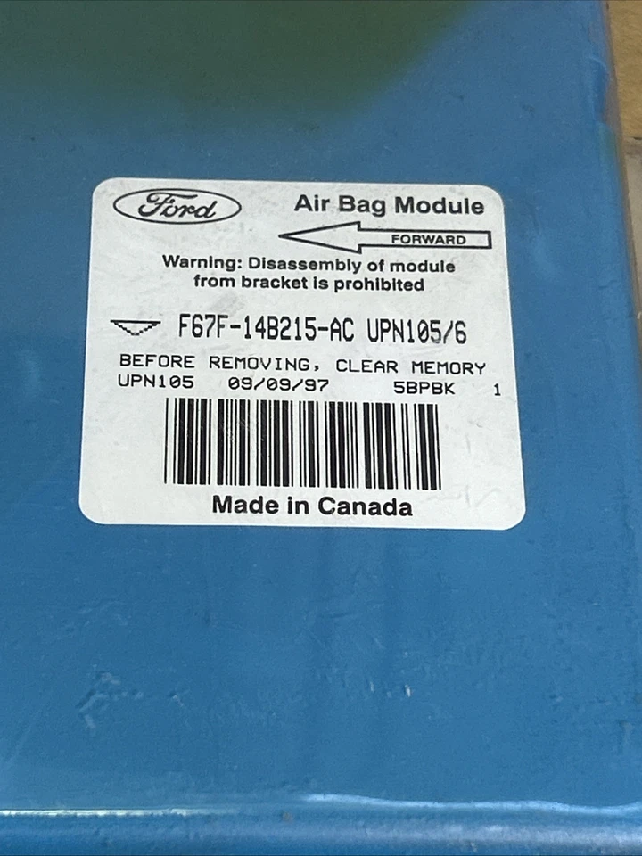 Оригинальный модуль управления ограничением 95-97 Mazda B2300 B3000 B4000 SRS F67F-14B215-AC - Изображение 2 из 4
