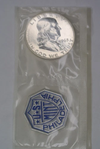 SUPERB GEM BU+++ 1963 FRANKLIN 90% SILVER PROOF HALF DOLLAR US MINT PHILLY! A6